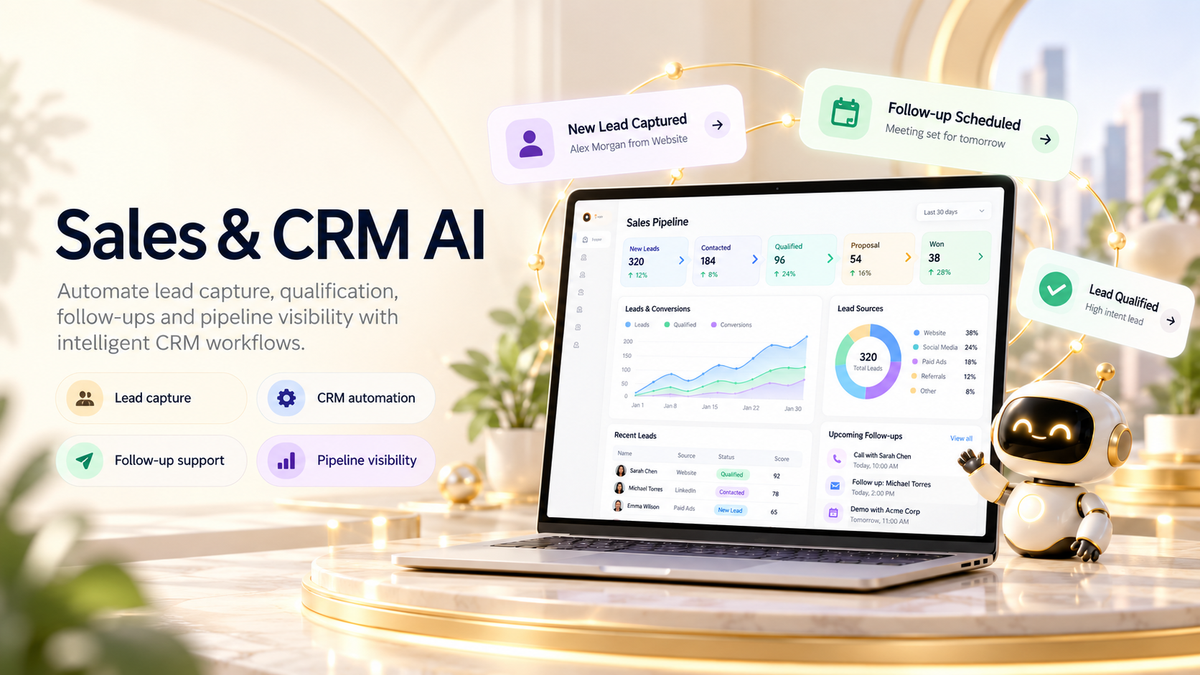Sales and CRM AI — immersive lead capture and pipeline automation