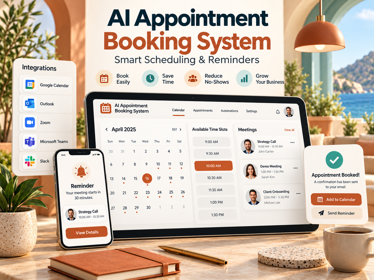 AI Appointment Booking System — customer booking and confirmation flow