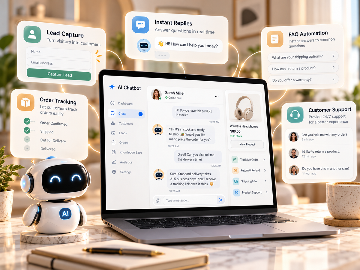 AI Website Chatbot — lead capture, FAQ and order support
