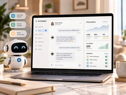 AI Website Chatbot — dashboard and chat analytics