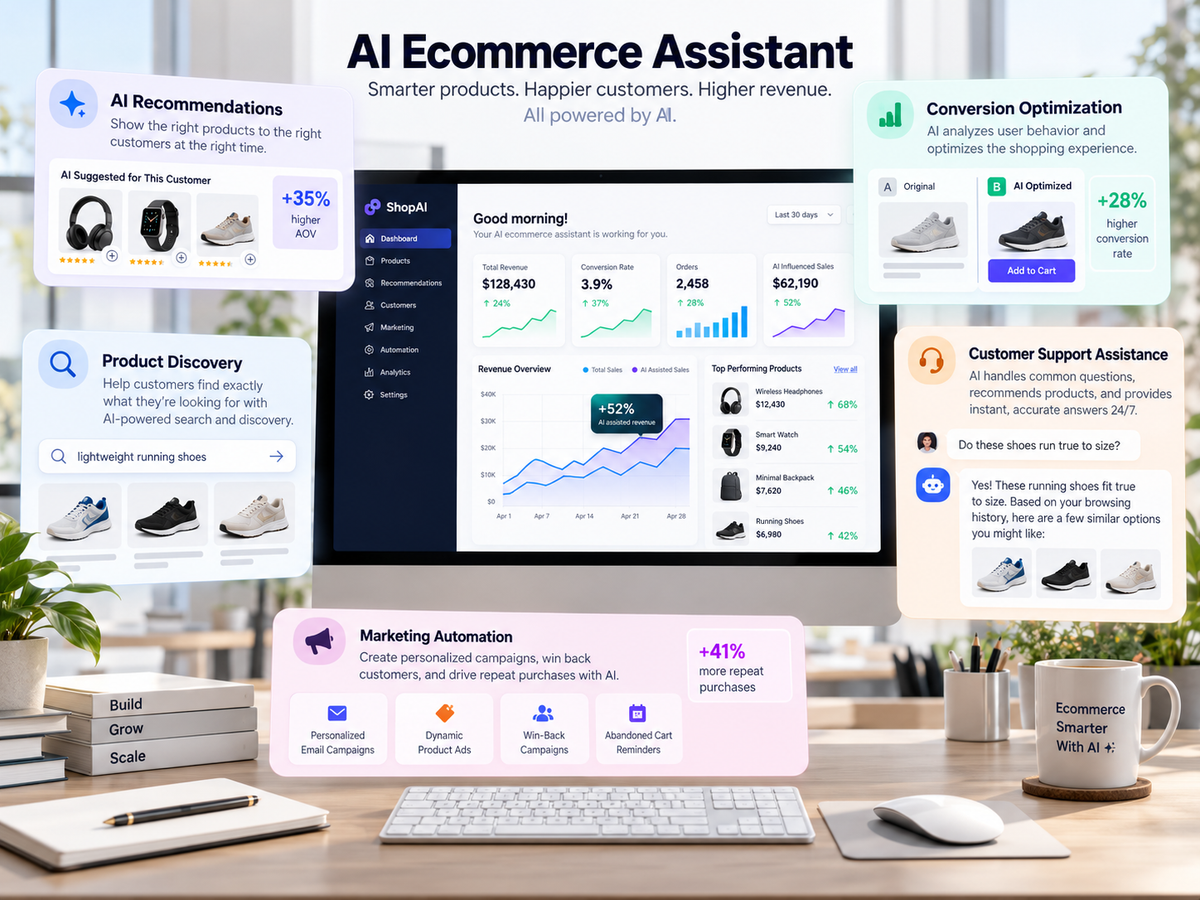 AI Ecommerce Assistant — recommendations and customer analytics dashboard
