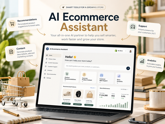 AI Ecommerce Assistant — professional light HD hero
