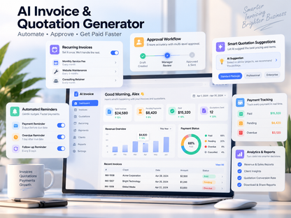 AI Invoice & Quotation Generator — recurring invoices, approvals and payment tracking