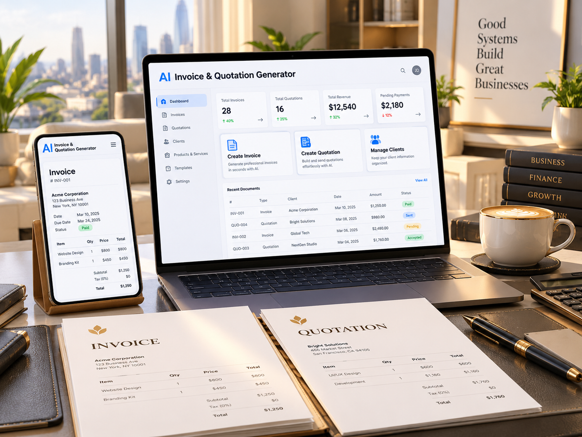 AI Invoice & Quotation Generator — business invoicing and quotation use case