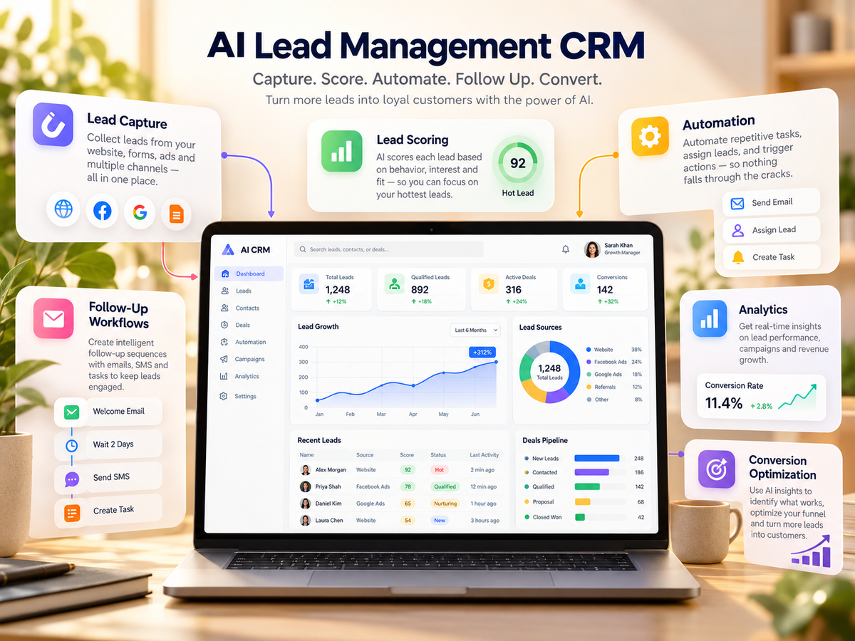 AI Lead Management CRM — lead analytics and follow-ups