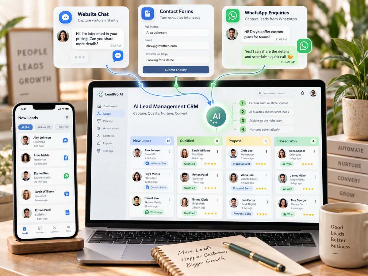 AI Lead Management CRM — AI lead qualification workspace