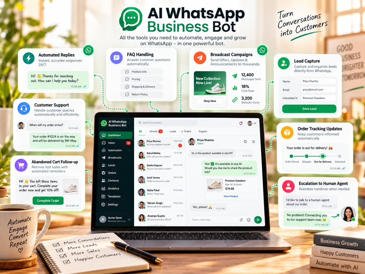AI WhatsApp Business Bot — automation, campaigns and lead capture