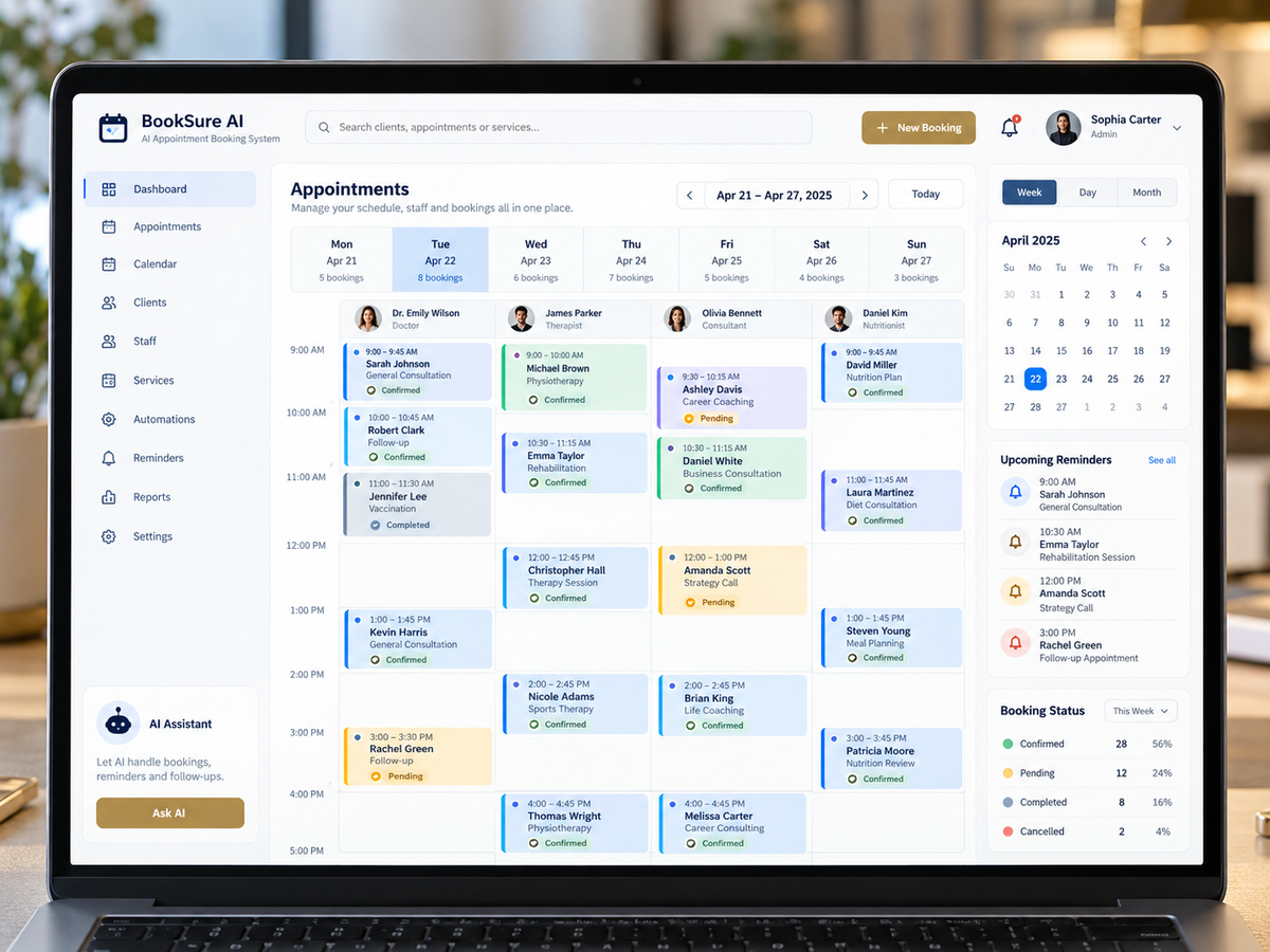 AI Appointment Booking System — calendar dashboard