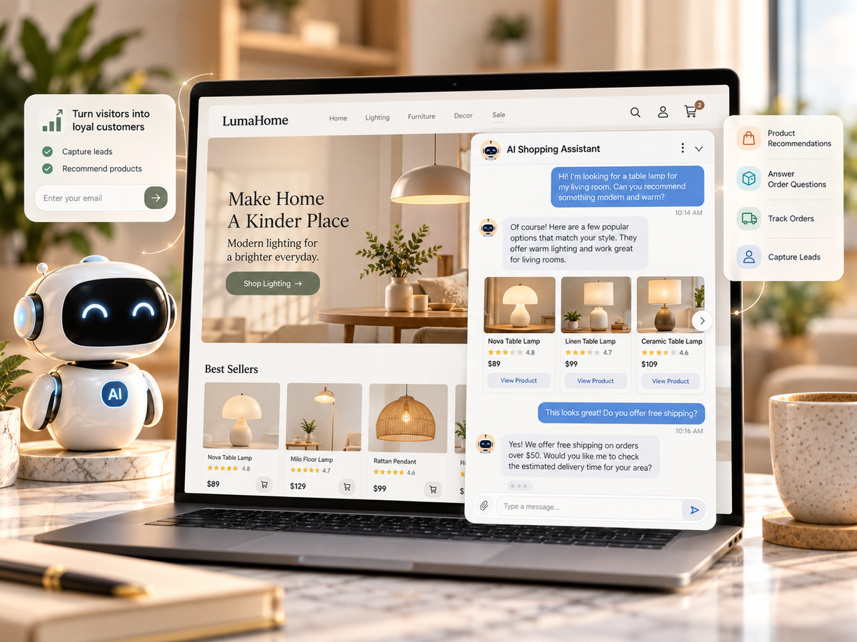 AI Website Chatbot — ecommerce shopping assistance use case
